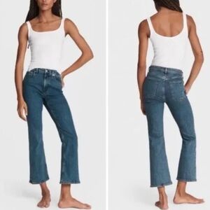 Rag & Bone Nina High Rise Ankle Flare Stretch Jeans Clean Vincent Dark Wash 25